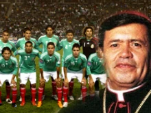 The Mexican national soccer team and Cardinal Rivera.