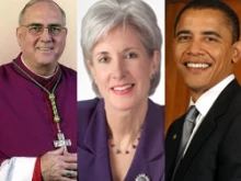 Archbishop Naumann, Gov. Kathleen Sebelius, President Obama