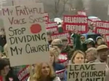 Catholics protesting in Hartford