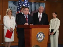 Rep. Chris Smith speaks at a July 2009 press conference on health care