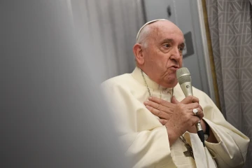 CanadaPope Francis speaking to journalists on the flight from