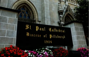 Sign outside Pittsburgh's Cathedral of St. Paul.   Malachi Jacobs/Shutterstock