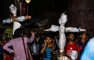 Muslim students from Jadavpur University protest religious persecution by Delhi Police, DIPANJAN TIKARI/Shutterstock. December 16, 2019.   