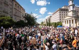 June 7th 2020: Black Lives Matter protesters gathered at 16th St NW in Washington, D.C.   Eli Wilson/Shutterstock