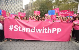 Activists and directors of Planned Parenthood, NYC, gathered in Foley Square.   a katz/Shutterstock