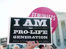 Pro-life demonstrators awaits the Supreme in front of the Supreme Court in Washington, DC, 2016. 