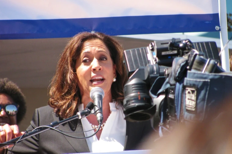 Senator Kamala Harris addresses the crowd at a rally in Toarrance, CA., in July 2017. Credit: Vince360 / Shutterstock