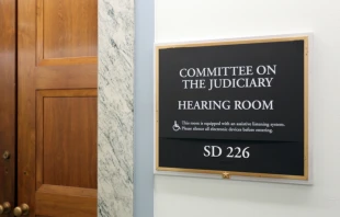 A sign at the entrance to a Senate Judiciary Committee hearing room in Washington, D.C. Credit: Katherine Welles/Shutterstock