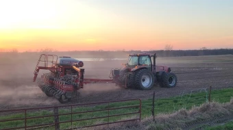 Catholic farmer Matt Deimeke plants his Mexico, Missouri, field.