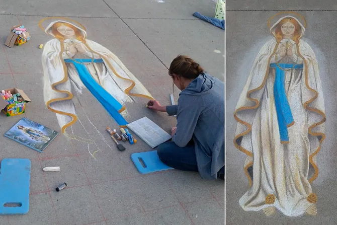 670px x 447px - Catholic teen seeks to inspire neighborhood with Marian sidewalk art |  Catholic News Agency