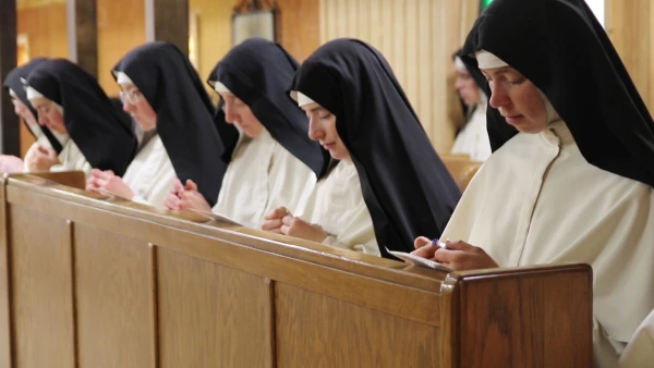 In addition to the Liturgy of the Hours, the Norbertine community daily prays the rosary together. Credit: Photo courtesy of the Norbertine Canonesses