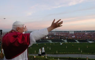 Pope Benedict XVI at World Youth Day in Cologne, Germany in 2005. Vatican Media