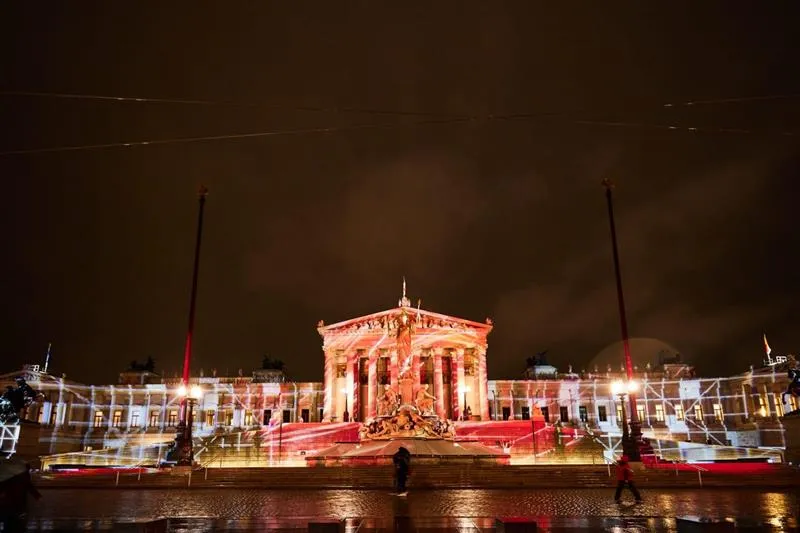 The Austrian Parliament building is lit red as part of the international "Red Week" in honor of persecuted Christians across the globe.?w=200&h=150