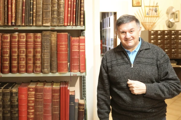 Father Juan Roberto Orqueida, the Theatine order’s chief archivist, is pictured inside the archive in the General House of the Theatine order in Rome, Italy. Credit: Courtney Mares