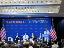 Speakers at the panel discussion "Separation of Church and State Has Failed" at the National Conservatism Conference in Washington, D.C., July 9, 2024.