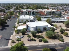 A rendering at St. Raphael Catholic Church in Glendale, outside of Phoenix where Acanthus Development is set to build senior living.