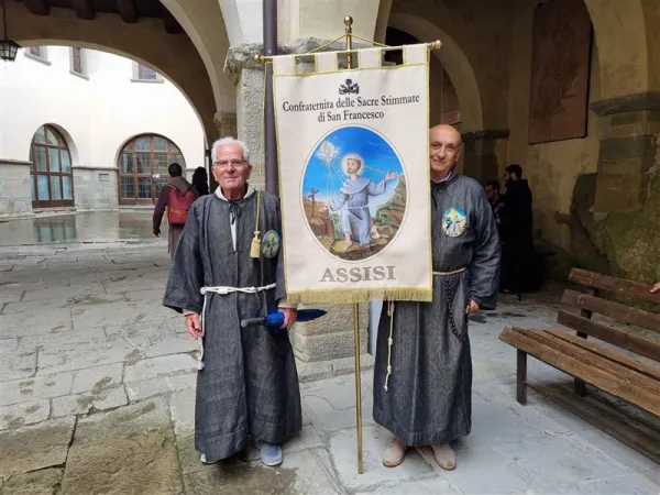 Members of the Confraternity of the Holy Stigmata of St. Francis from Assisi. Credit: Alexey Gotovskiy EWTN/CNA