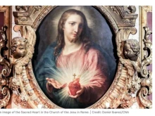 Painting of the Sacred Heart found in Rome’s Church of the Gesù, the mother church of the Society of Jesus, more commonly known as the Jesuits. On Oct. 24, 2024, Pope Francis released a new encyclical, “Dilexit Nos” (“He Loved Us”), in which he calls on Catholics to rediscover the love and compassion found in the heart of Jesus Christ.