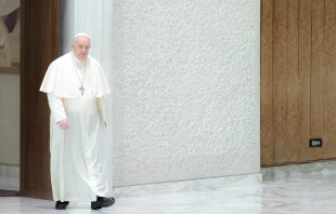 Pope Francis at the General Audience in the Vatican's Paul VI Hall, Feb. 2, 2022. Daniel Ibañez/CNA