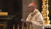 Cardinal Pietro Parolin celebrates Mass for peace in Ukraine in the Basilica of St. Mary Major in Rome, Nov. 17, 2022.