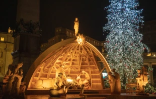 The Vatican’s Christmas tree lighting ceremony on Dec. 3, 2022. Daniel Ibanez/CNA