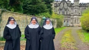 Three Benedictine Sisters of Mary, Queen of Apostles are all smiles at Colwich Abbey in Staffordshire, England.