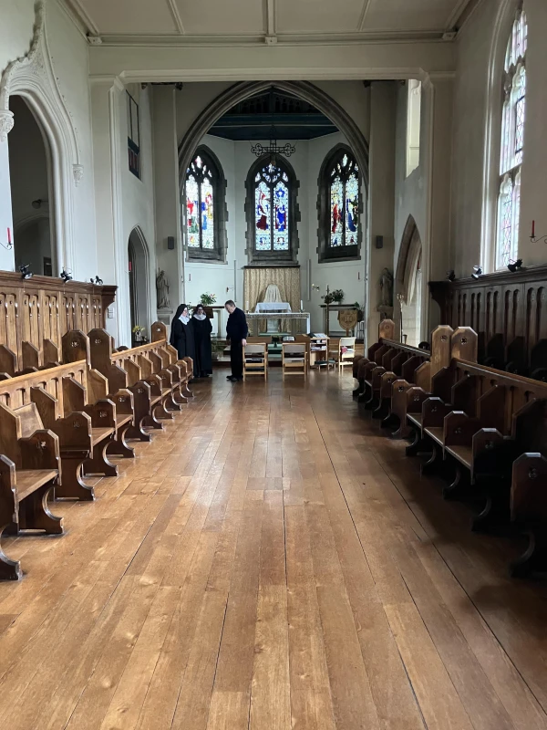 The sisters tour Colwich. Courtesy of Benedictines of Mary, Queen of Apostles