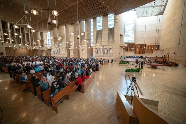 Approximately 3,000 people came together for the Archdiocese of Los Angeles’ 11th annual OneLife LA event on Jan. 18, 2025. While previously held as a walk through the streets of Los Angeles, OneLife LA was moved to the Cathedral of Our Lady of the Angels in downtown L.A. due to unhealthy air caused by the region’s wildfires and the acute need of police in other parts of the city. Credit: Photo courtesy of the Archdiocese of Los Angeles