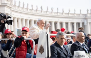 Pope Francis' general audience of April 19, 2023. Daniel Ibanez/CNA