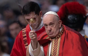 Pope Francis presides over Pentecost Mass in St. Peter’s Basilica on May 28, 2023. Daniel Ibáñez/CNA