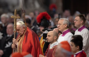 Pope Francis celebrates Mass on the feast of Sts. Peter and Paul, June 29, 2023. Credit: Daniel Ibañez/CNA