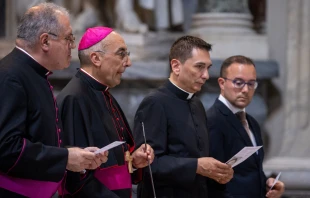 Rome Bishop Baldassare Reina presides at the closing of the diocesan phase of the investigation into the life and virtues of Chiara Corbella Petrillo in Rome on Friday, June 21, 2024. Credit: Daniel Ibanez/CNA