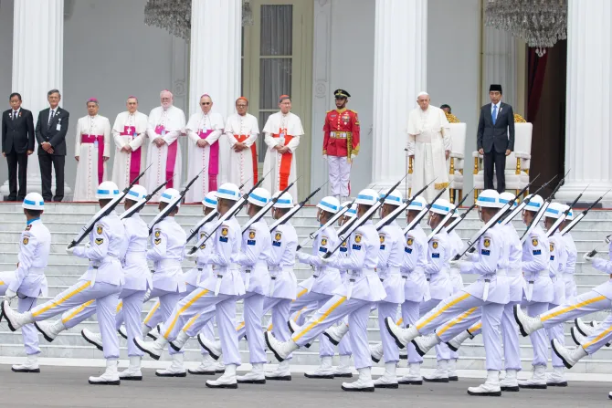 Official welcome ceremony for Pope Francis at the presidential Merdeka Palace in Jakarta, Indonesia, Sep. 4, 2024 PFAO