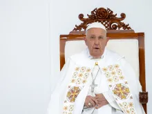 Pope Francis celebrates a Papal Mass at Gelora Bung Karno Stadium in Jakarta on Thursday, Sept. 5, 2024.