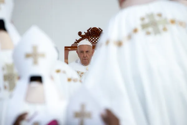 Pope Francis presides over Mass at Gelora Bung Karno Stadium in Jakarta on Thursday, Sept. 5, 2024. Credit: Daniel Ibáñez/CNA