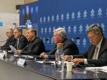 Organizers discuss the upcoming second session of the Synod on Synodality at a press conference at the Holy See Press Office on Monday, Sept. 16, 2024.