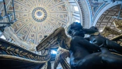 The Vatican has announced that the completed restorations on the soaring baldacchino over the central altar of St. Peter’s Basilica designed by Gian Lorenzo Bernini will be unveiled on Oct. 27, 2024.