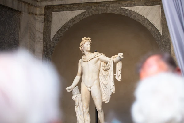 The Apollo Belvedere is displayed at the Pio-Clementine Museum on Tuesday, Oct. 15, 2024. Credit: Julia Cassell/EWTN News