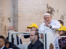 Pope Francis greets pilgrims at his general audience on Wednesday, Nov. 27, 2024, at the Vatican.