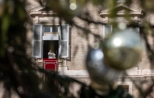 Pope Francis prays the Angelus on the feast of the Immaculate Conception, Dec. 8, 2024. Credit: Daniel Ibáñez/CNA