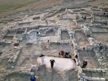 Israel Antiquities Authority excavation in Rahat (aerial view), May 2024.