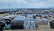 A refugee camp in Gaza houses those displaced by the war.