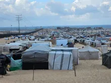 A refugee camp in Gaza houses those displaced by the war.