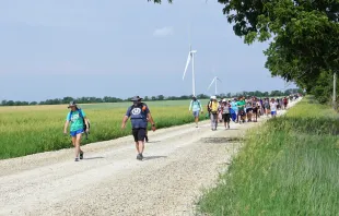 Pilgrims walk the Kansas Camino, which goes from Wichita to Father Emil Kapaun’s home parish in rural Pilsen, Kansas. Credit: Diocese of Wichita