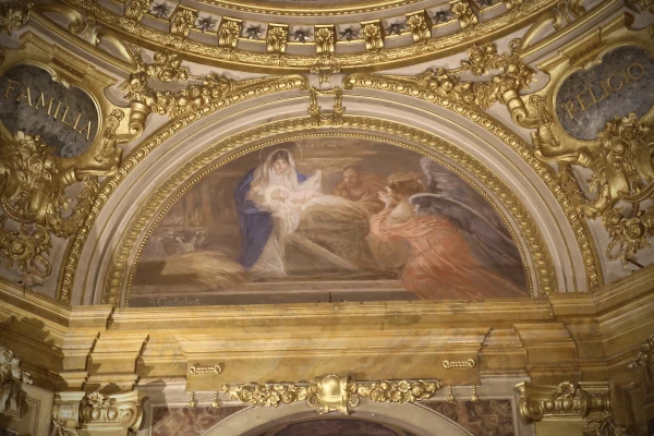 The Nativity is pictured in the Basilica of Sant’Andrea della Valle in Rome. Credit: Courtney Mares/CNA