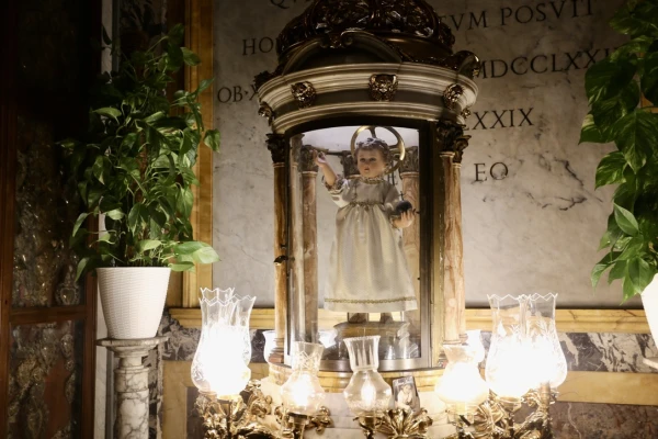 Statuary of the Christ Child is seen in the Basilica of Sant’Andrea della Valle in Rome. Credit: Courtney Mares/CNA