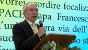 Matthew Lee, Taiwan's ambassador to the Holy See, speaks at a celebration of Taiwan’s 113th National Day at a reception organized by the Embassy of the Republic of China to the Holy See in Vatican City, Wednesday, Oct. 2, 2024.