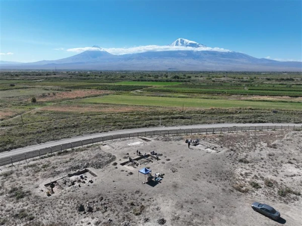 The excavation area of the archeological site where the remains of an ancient church were found in Armenia. Credit: AGAP