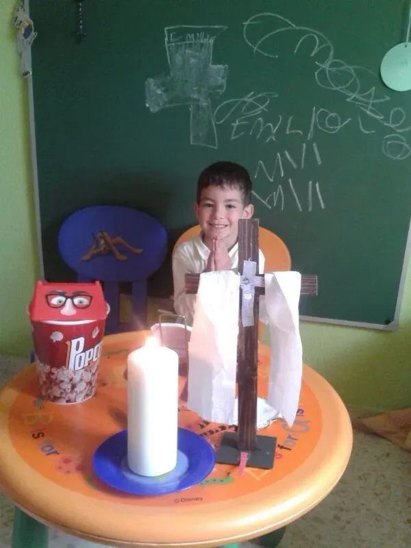 Emilio plays at celebrating “Mass” at age 4. Credit: Photo courtesy of Emilio Madrid Mérid