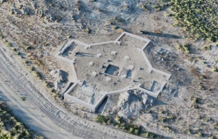 A reconstruction of an ancient church recently discovered in Armenia. The newly discovered church measures about 100 feet across and is shaped like an octagon with “cruciform annexes oriented east-west and north-south,” according to Achim Lictenberger, who noted the discovery of a similar structure from a slightly later period found in Abchazia (Sebastopol). Credit: AGAP